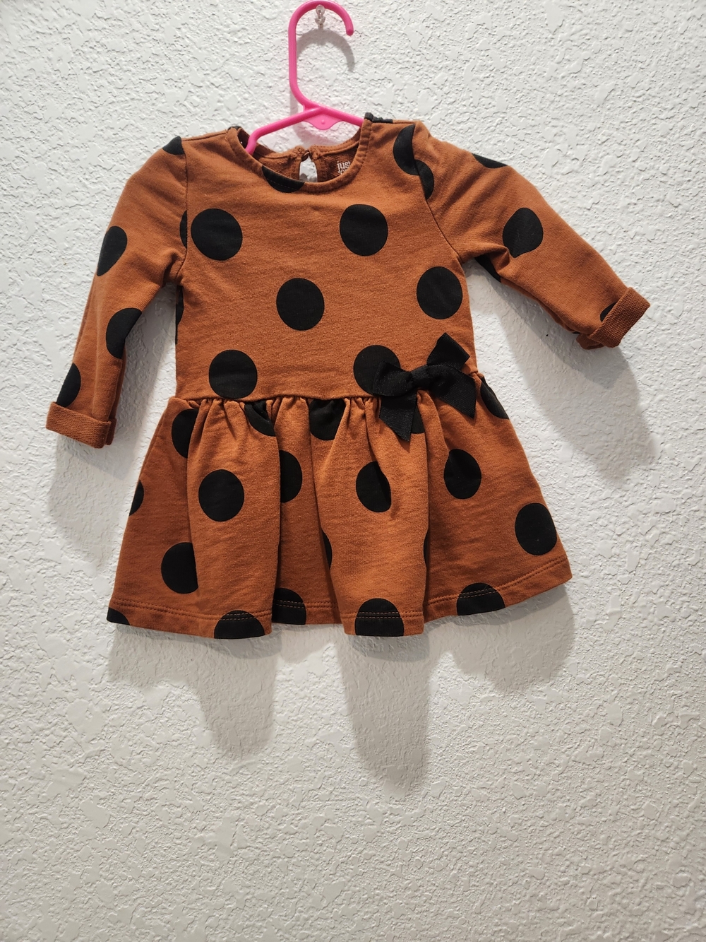 Carter's Rust Orange Dress with Black Polka Dots
